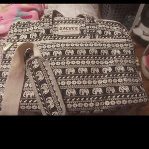 Black and White Elephant Print Women's Bag